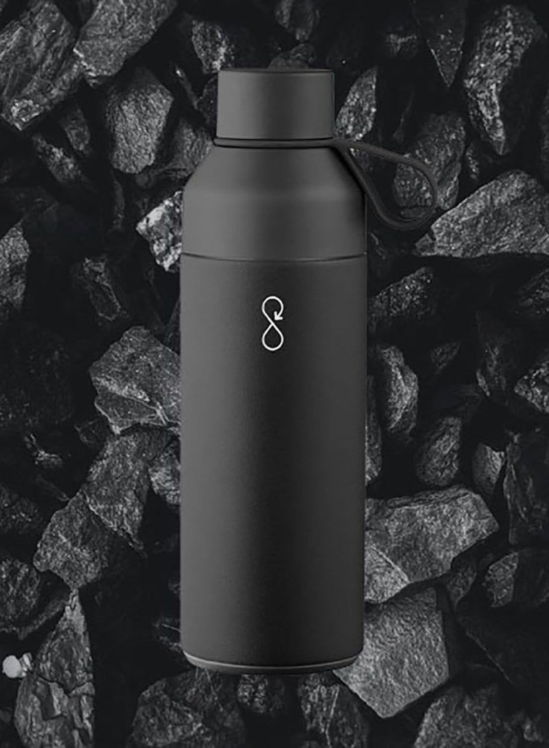Ocean Bottle Eco-Friendly Stainless Steel Reusable Water Bottle Leakproof BPA Free Dishwasher Safe Double Wall Vacuum Insulated Thermos Flask - Black (500 Ml) - Image 2