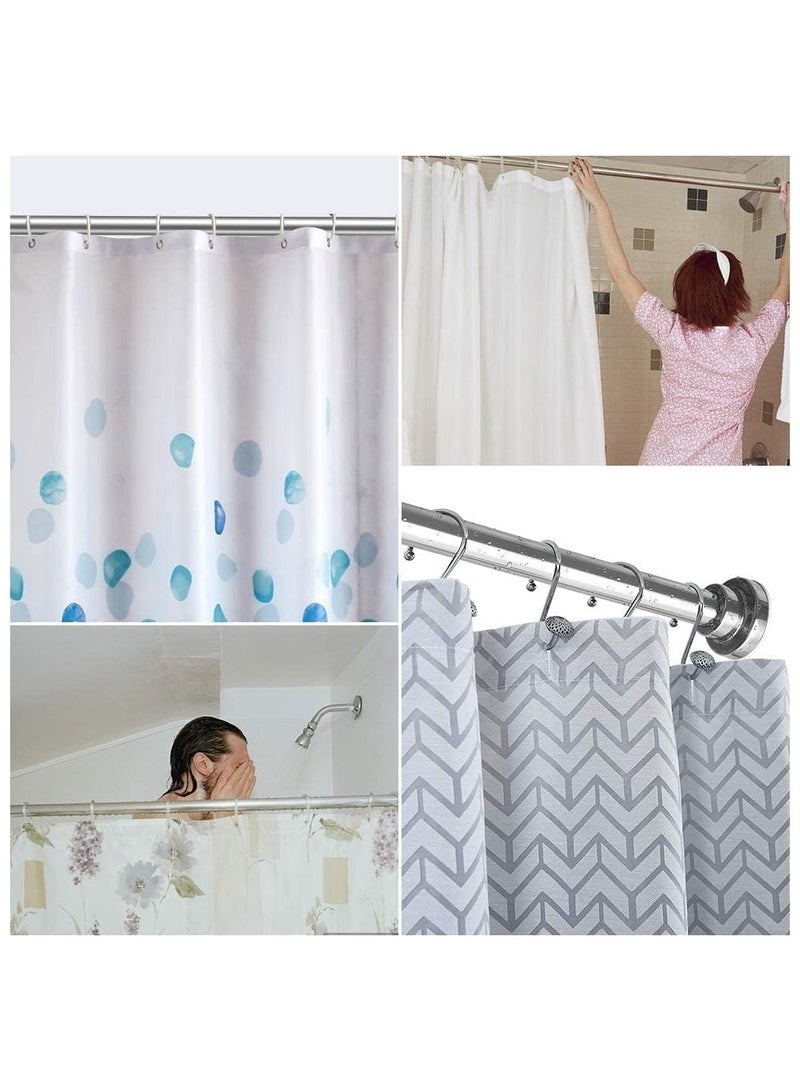 Rubik Curtain Rod, 150cm to 260cm Adjustable Length Telescopic Tension Bar Stainless Steel for Shower Stalls Bathtubs Closets Windows Changing Areas - Non-Slip No Drilling  - Image 2