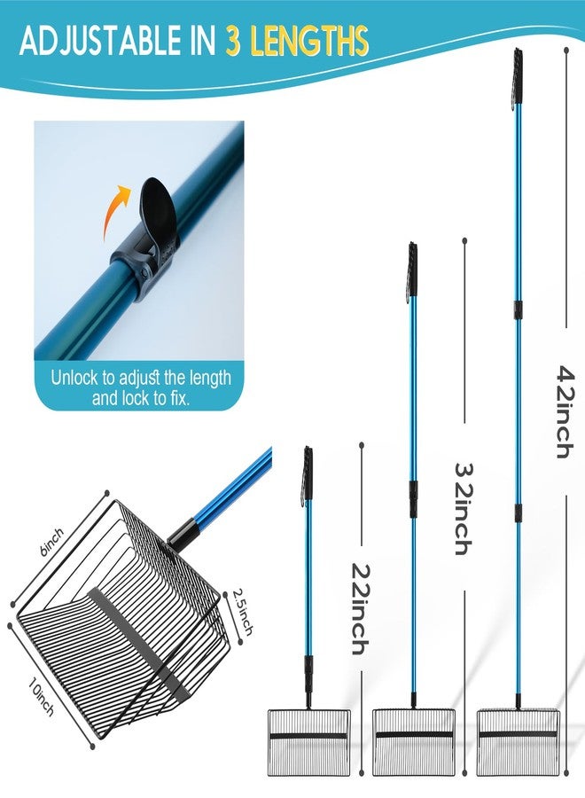 Polarduck Chicken Poop Scooper & Rake: Stainless Steel Heavy Duty Litter Scooper Sand Sifter Shovel with Adjustable Handle for Chicken Coop & Pet Waste Cleaning (22"-41") | Chicken Essentials (Basic) - Image 4