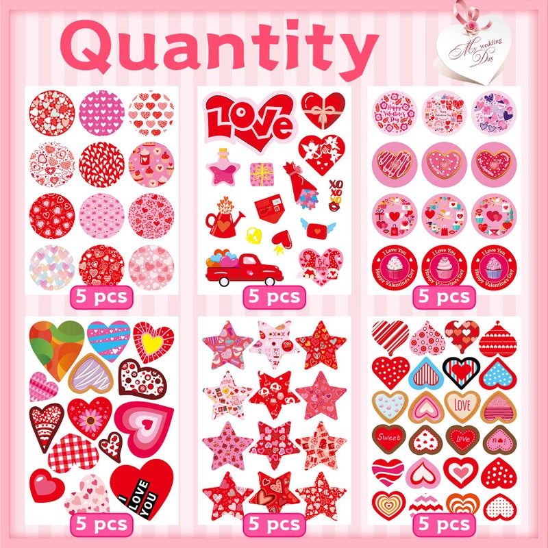 Joyful Start Valentines Stickers 440PCS Valentines Day Stickers for Kids Valentines Stickers for Kids for Laptop Luggage Supplies - Image 3