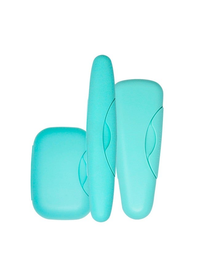 RADIUS Travel Case Value Pack, 3 Count (Toothbrush, Razor, Soap), BPA-Free Recycled Plastic, Portable for Bathroom, School, Home, Camping - Mint Green - Image 1