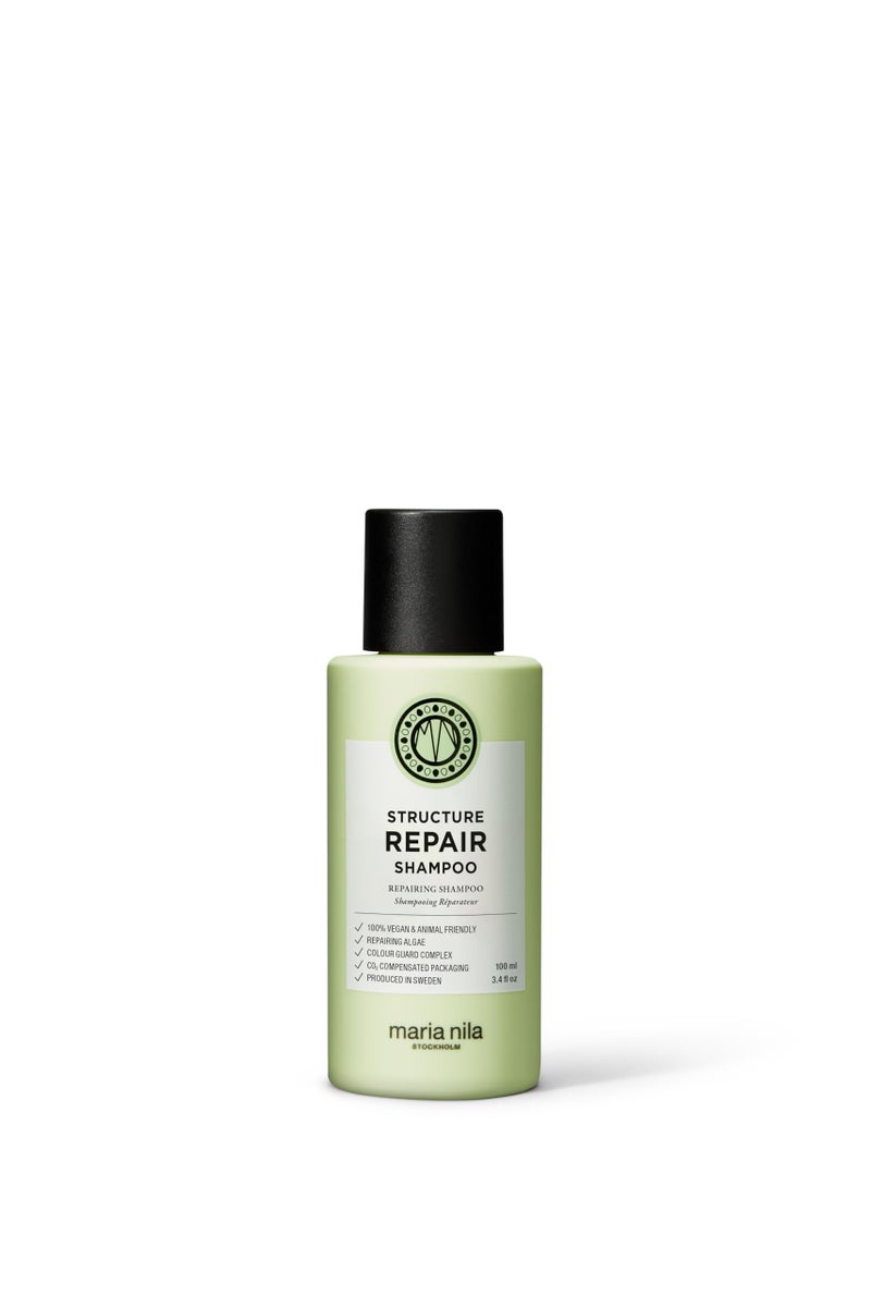 Maria Nila Structure Repair, Shampoo 3.4 Fl Oz, For Damaged & Chemically Treated Hair, Algae Extract Rebuilds & Moisturizes, 100% Vegan & Sulfate/Paraben free - Image 1
