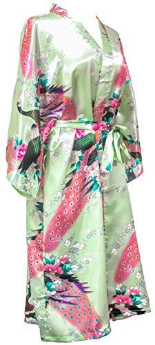 CCcollections Long Kimono Robe for Women, Premium Lightweight Peacock Bridesmaid Robe, Bridal Shower, Birthday Women’s Gift - Image 4