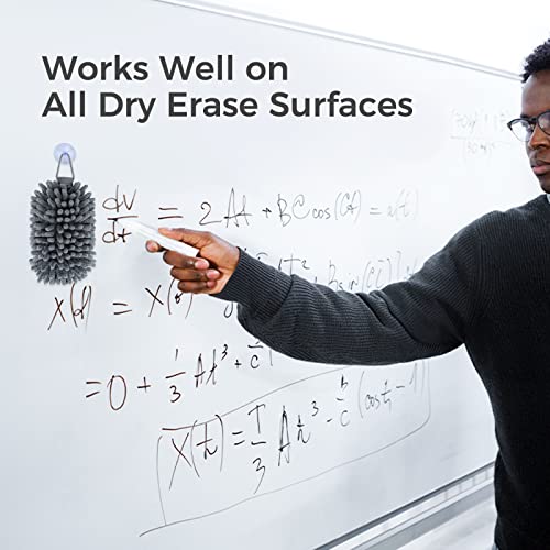 loukin Shag Dry Erase Eraser(4 Pack), Microfiber Whiteboard Eraser, Washable Glass Board Erasers, for Classroom, Home and Office Use (2 Bottles of 3.4 fl oz Whiteboard Cleaner Included) - Image 5