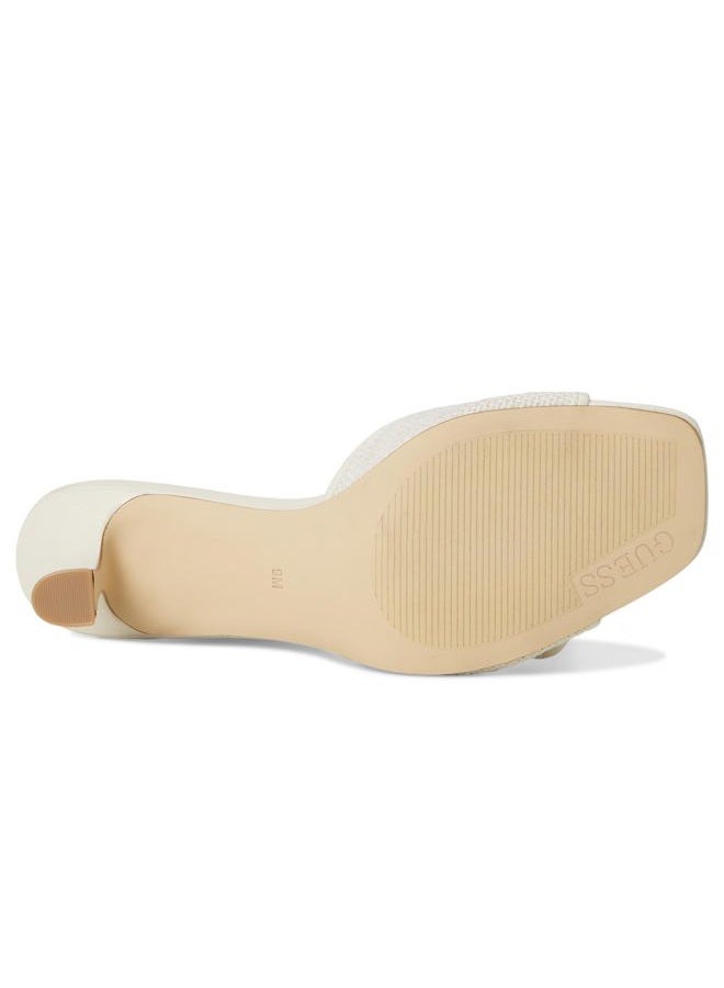 GUESS Women's Dista Heeled Sandal, Ivory 150, 38 EU - Image 4