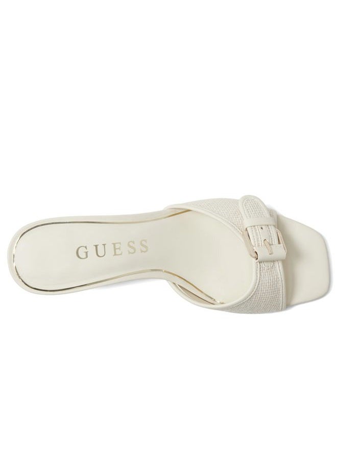 GUESS Women's Dista Heeled Sandal, Ivory 150, 38 EU - Image 3