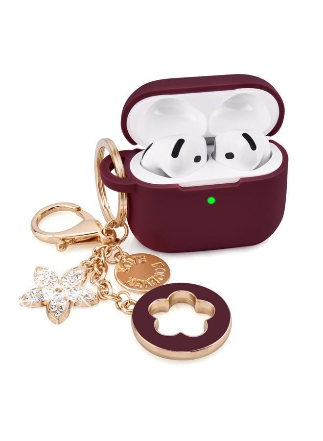 VISOOM Case for Apple Airpods 4 - Airpods 4 Cases 2024 Cover Women Anti-Drop Silicone iPods 4 Earbuds Wireless Accessorie Charging Cases Girl Bling Keychain for Airpod iPods 4th Generation - Image 1
