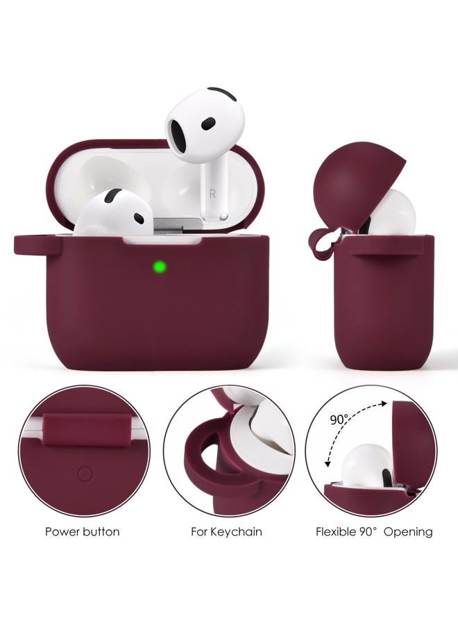 VISOOM Case for Apple Airpods 4 - Airpods 4 Cases 2024 Cover Women Anti-Drop Silicone iPods 4 Earbuds Wireless Accessorie Charging Cases Girl Bling Keychain for Airpod iPods 4th Generation - Image 3