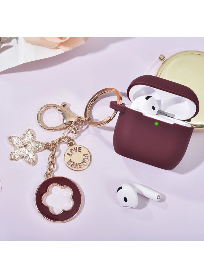 VISOOM Case for Apple Airpods 4 - Airpods 4 Cases 2024 Cover Women Anti-Drop Silicone iPods 4 Earbuds Wireless Accessorie Charging Cases Girl Bling Keychain for Airpod iPods 4th Generation - Image 5