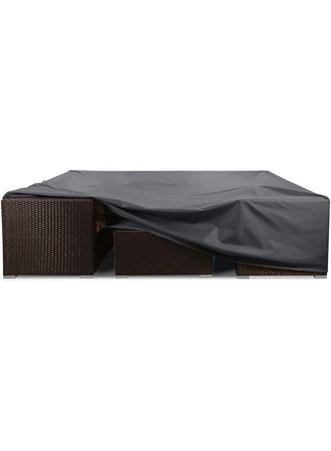 Garden Furniture Covers, Rectangular/Square Outdoor Furniture Covers, Waterproof, Anti-UV, Upgraded Tear-Resistant 420D Oxford Fabric Garden Rattan Sofa Set Patio Table Covers 300*250*100cm - Image 1