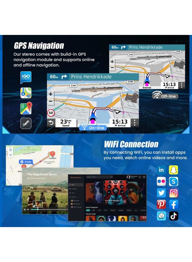 electrosmart 4G+64G Car Radio Stereo for Nissan Altima 2013-2018, with Wireless Carplay&Android Auto, Android 13 Support Bluetooth/Voice Control/GPS/WiFi/SWC/FM, 9 Inch IPS Touch Screen, Backup Camera - Image 4