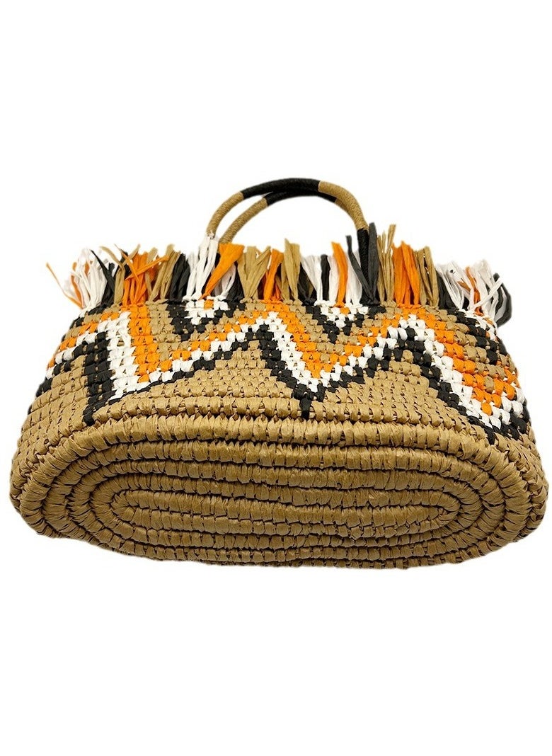 KUYING - New Woven Handbag Women's Large Capacity Beach Handbag - Image 1