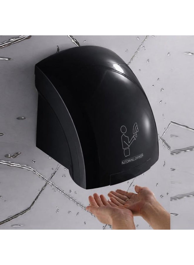 Automatic Hand Dryer, Wall-Mounted, Black, 1800W | Infrared Sensor, Wall Mount Included, Commercial Use, Touchless Operation, Easy Installation - Image 1
