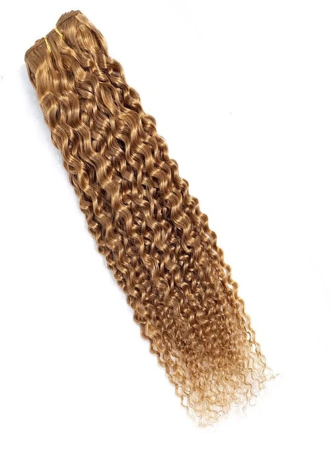 FEEL ME 1 Piece 22 Inch Honey Blonde Kinky Curly Brazilian Hair Weave Bundles Colored 27 Brazilian Curly Human Hair Bundles 10A Unprocessed Deep Curly Virgin Hair Extension 100g - Image 3