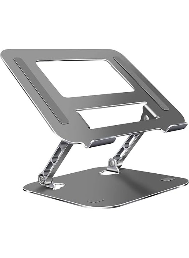 حامل لابتوب معدني - قابل لتعديل الارتفاع والزاوية - تصميم مريح وقابل للطي مع قواعد مانعة للانزلاق - Image 1