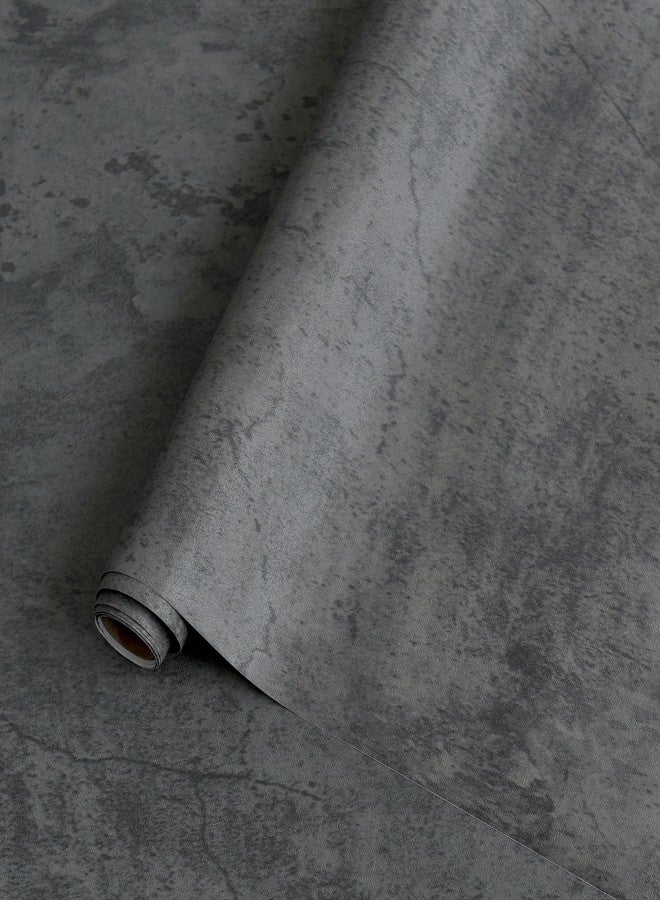 BAYYA Concrete Wallpaper Cement Contact Paper Dark Grey Wallpaper Peel Stick Countertops 15.75" x 118.11" 3D Rustic Industrial Style Waterproof Removable Self Adhesive Vinyl Film for Bathroom Kitchen - Image 3