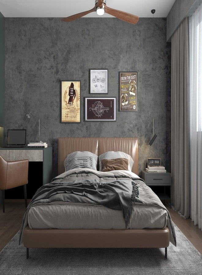 BAYYA Concrete Wallpaper Cement Contact Paper Dark Grey Wallpaper Peel Stick Countertops 15.75" x 118.11" 3D Rustic Industrial Style Waterproof Removable Self Adhesive Vinyl Film for Bathroom Kitchen - Image 4