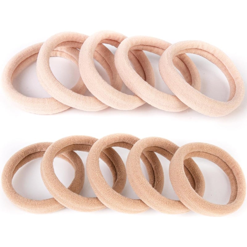 BAOLI 100PCS Brown Hair Ties for Women Soft Blonde Hair Ponytail Holders Thick Pony Tails Hair Ties No Damage Seamless Hair Bands Elastic Holders for Heavy Hair 2 Inch in Diameter