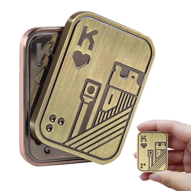 ITOKEY Metal Fidget Toys, EDC Fidget Slider, Poker Push Card, Cool Office Toy for Men, Anxiety Autism ADHD Gifts for Adults Teens, Valentine's Day Gift - Image 1