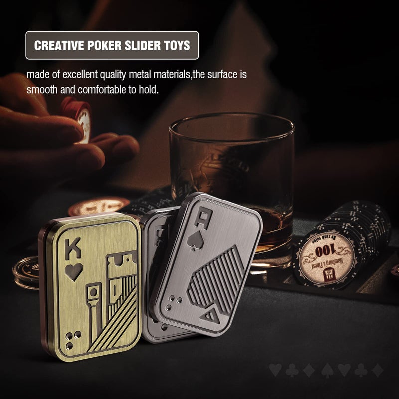 ITOKEY Metal Fidget Toys, EDC Fidget Slider, Poker Push Card, Cool Office Toy for Men, Anxiety Autism ADHD Gifts for Adults Teens, Valentine's Day Gift - Image 5
