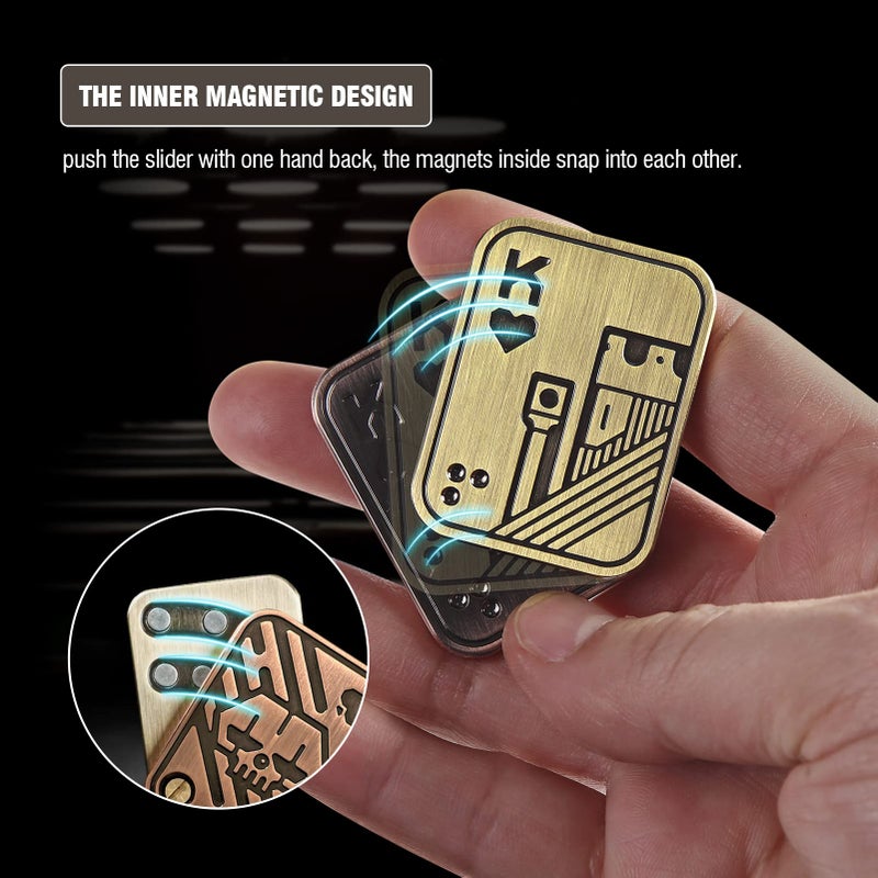 ITOKEY Metal Fidget Toys, EDC Fidget Slider, Poker Push Card, Cool Office Toy for Men, Anxiety Autism ADHD Gifts for Adults Teens, Valentine's Day Gift - Image 4