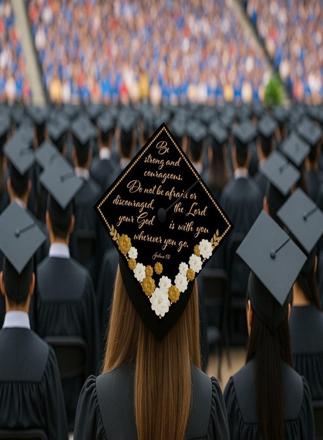 ADVANSYNC Be Strong and Courageous Graduation Cap Topper - Image 5
