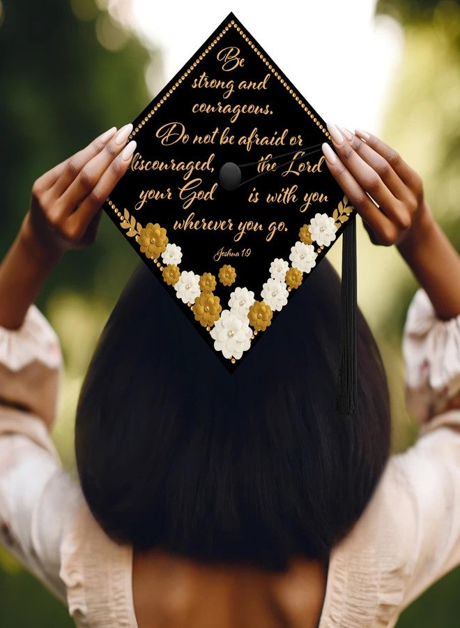 ADVANSYNC Be Strong and Courageous Graduation Cap Topper - Image 2