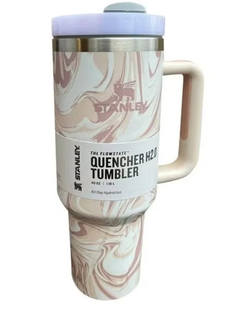 Stanley "40oz Stainless Steel Tumbler with Handle & Straw – Leak-Proof Flip Lid for Hot & Cold Drinks On the Go" - Image 1