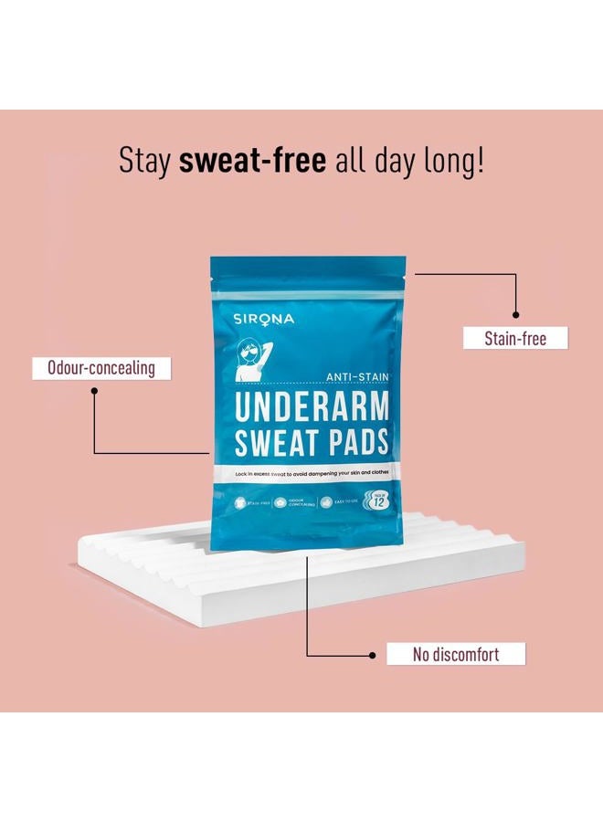 Sirona Disposable Underarm Sweat Pads - 12 Pads, Antiperspirant Absorbent Odour Blocker Pads Armpit Dress Shields - Image 5
