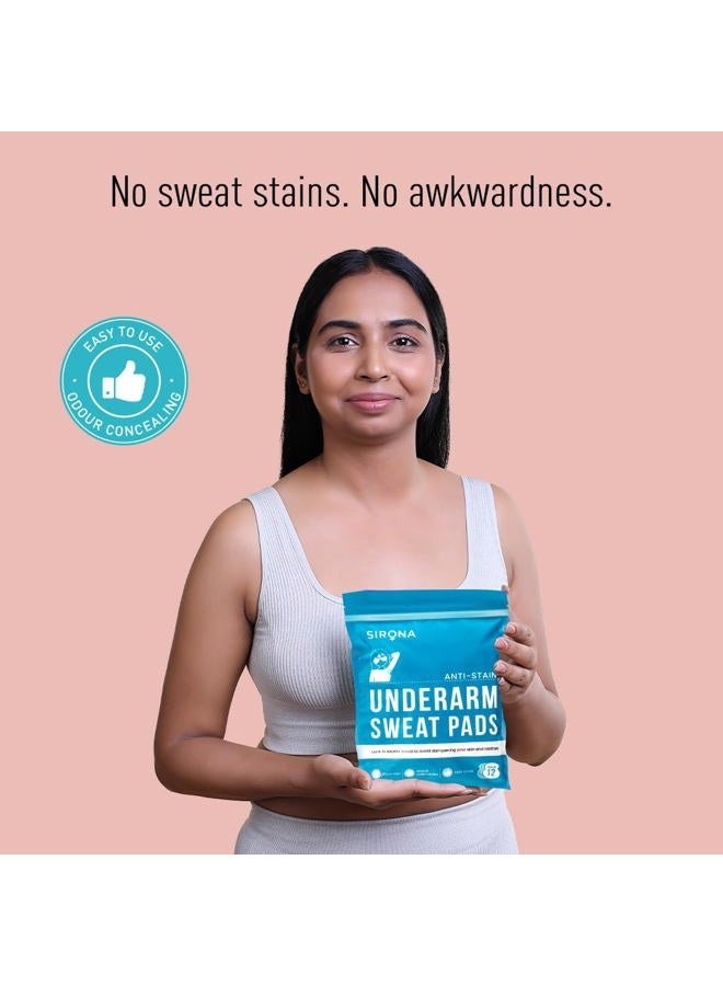 Sirona Disposable Underarm Sweat Pads - 12 Pads, Antiperspirant Absorbent Odour Blocker Pads Armpit Dress Shields - Image 2