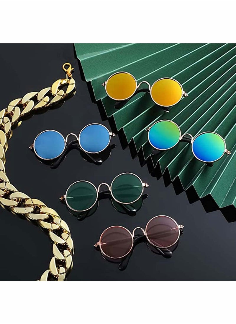 Excefore - Glasses For Cats, 2Pcs Cat Glasses Cat Gold Chain And Cat Sunglasses - Image 1