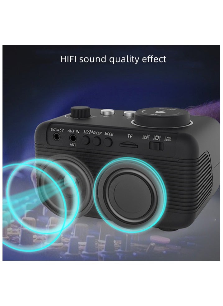 Digital Alarm Clock Radio Bluetooth Speaker,Dimmer Dual Alarm Timer with FM Radio, 2 USB Charging Ports, Battery Backup,Thermometer,Adjustable Volume Clock for Bedroom