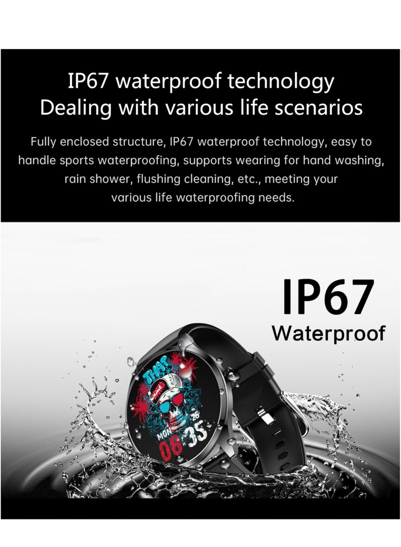 Wisme X57 Ultra Thin Smart Watch with 3 Straps (Metal + 2 Silicone), Super AMOLED Round Dial, Multi Sports Modes Fitness Tracker, Long Battery Life, Sleek Unisex Design Bluetooth Smartwatch (Black) - Image 5