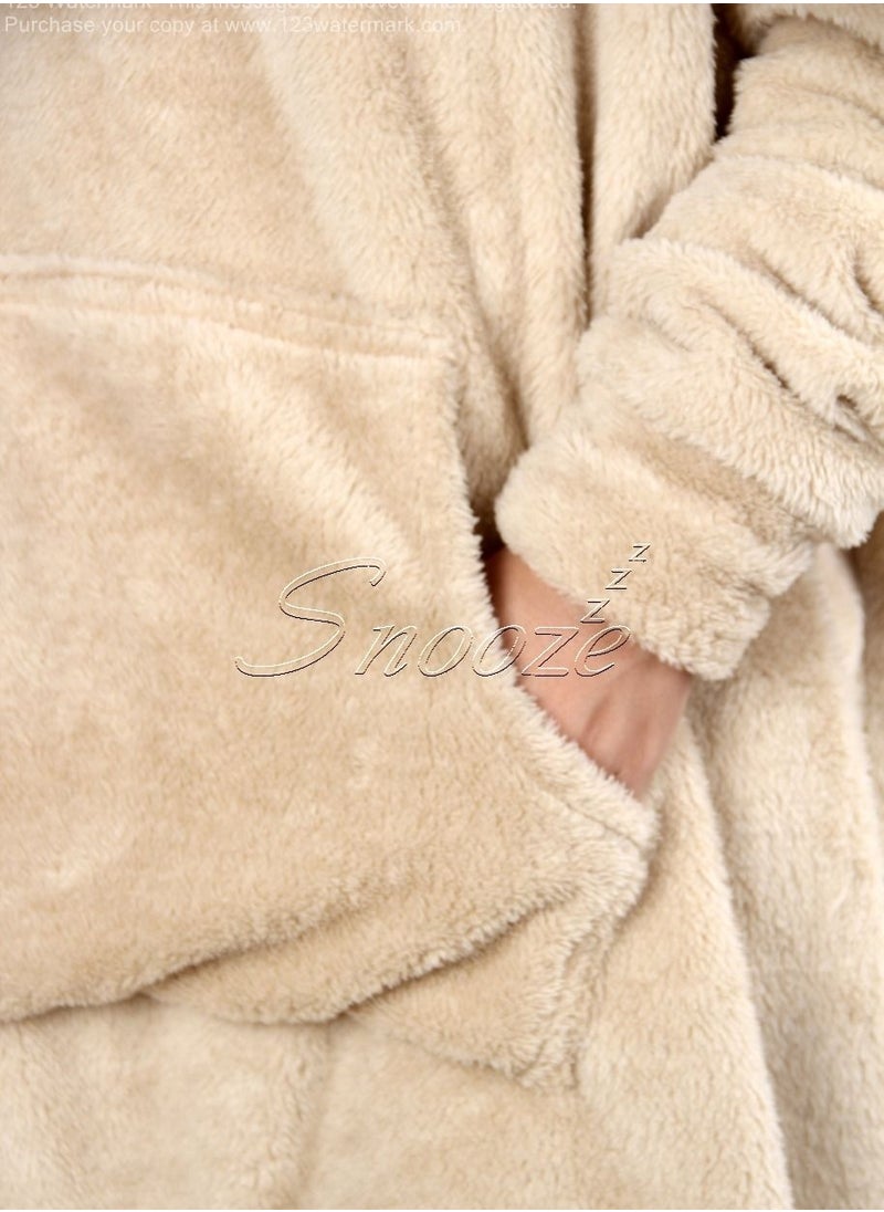 سنوز دفاية قابله للارتداء سنوز أوفر سايز مع غطاء للرأس بيج  - Image 3