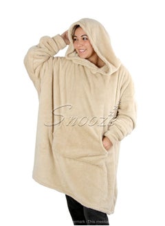 snooze Snooze Over Sized Wearable Blanket with Hoodie  Beige  - Image 2