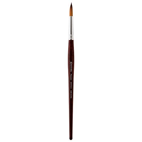 Escoda Art Products Escoda Prado Series Artist Watercolor Acrylic Short Handle Round Paint Brush Size 0 Synthetic Sable