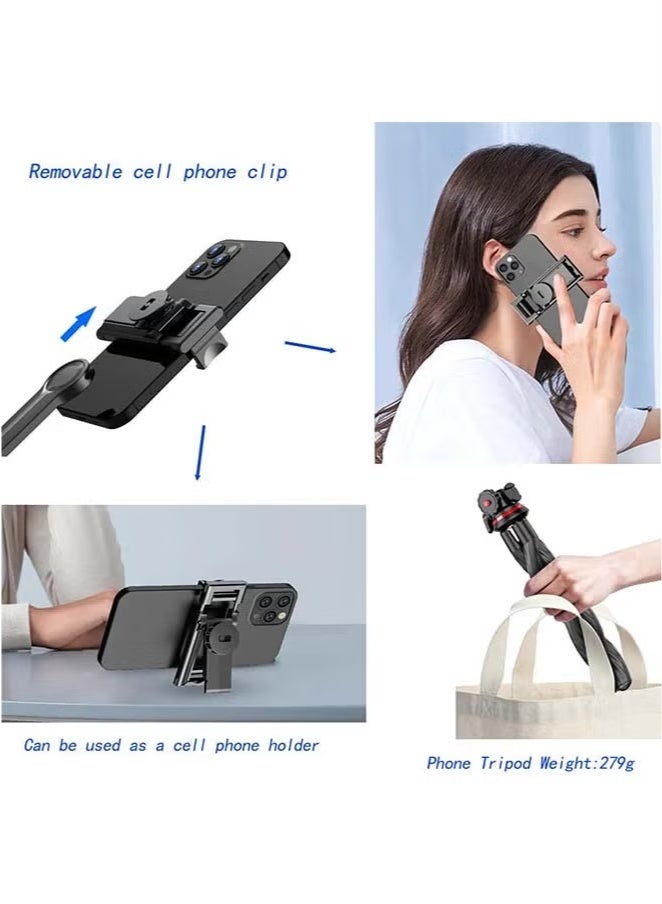 سايك حامل ثلاثي للكاميرا لتسجيل الفيديو، حامل ثلاثي القوائم للهاتف الخلوي متوافق مع الهاتف الذكي/الكاميرا/كاميرا الحركة، xln412a - Image 5