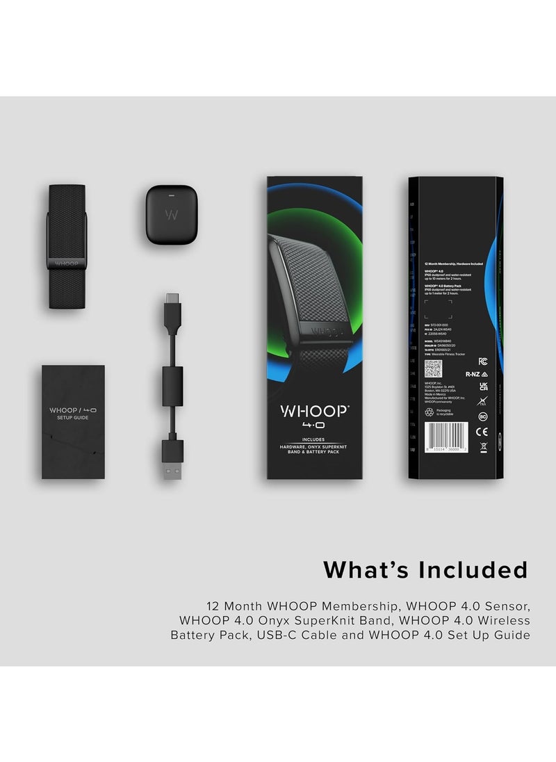 WHOOP 4.0 With 12 Month Subscription – Wearable Health, Fitness & Activity Tracker – Continuous Monitoring, Performance Optimization, Heart Rate Tracking – Improve Sleep, Strain, Recovery, Wellness