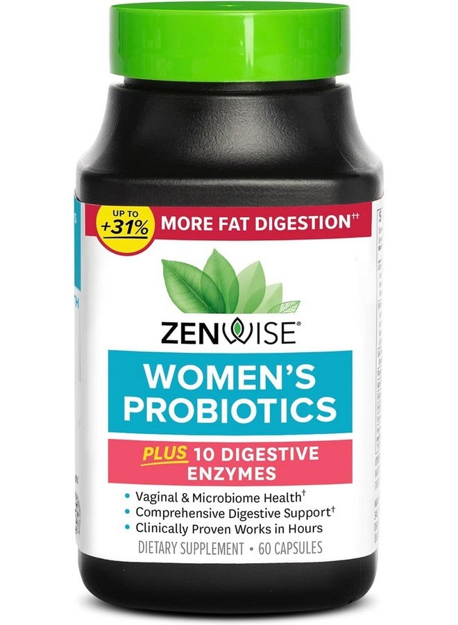 Zenwise Health Probiotics for Women - Digestive Enzymes for Bloating Relief, Vaginal Health, and Gut Flora Health, Daily Women Probiotic & Prebiotic Supplement for Digestive Health - 60 CT - Image 4