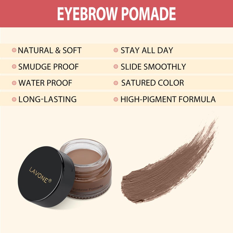 LAVONE Hair-Like Eyebrow Pen Makeup kit, Eyebrow Pencils for Women with Waterproof Microblading Eyebrow Pencil, Eyebrow Pomade, Eyeliner and Eyebrow Brush, Create Full, Natural Brows, Ash Brown - Image 5
