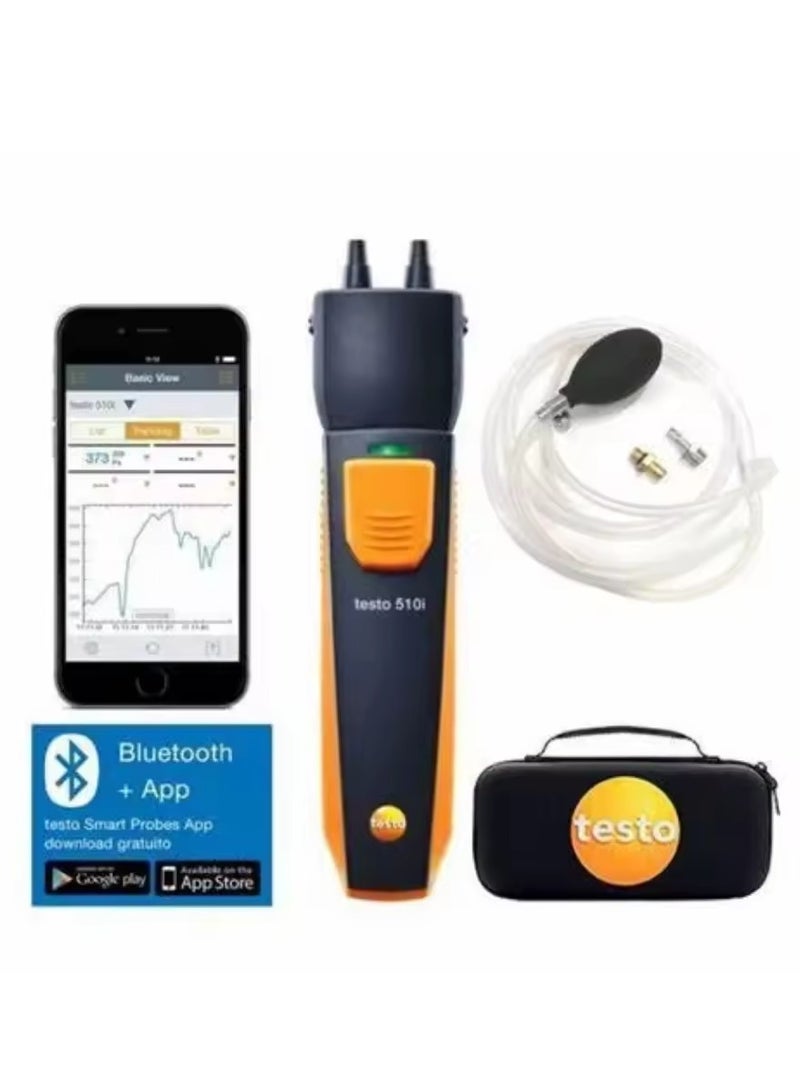 Testo 510i Bluetooth Smart Probe Differential Pressure Manometer for Gas Flow and Static Pressure (Order Code: 0560 1510) - Image 2