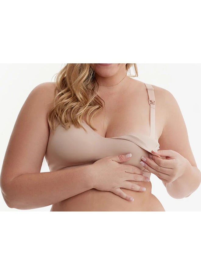 Momcozy Momcozy Nursing Bras for Breastfeeding, YN21 Seamless Ultra Comfort Maternity Bra, Natural Shape, Pregnancy Sleep Bralette, Beige, XXL  - Image 5