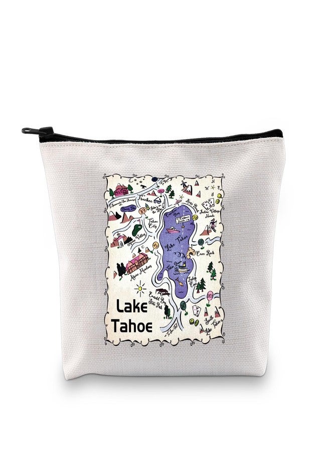 Zuo Bao Tahoe Lover Makeup Bag Tahoe Souvenir Gift Lake Tahoe Map Lake Tahoe Gift Lake Tahoe California Tahoe Adventure Gift (Lake Tahoe) - Image 1