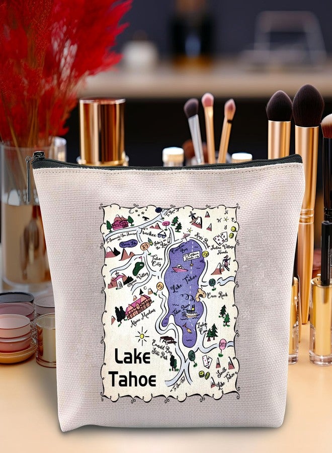 Zuo Bao Tahoe Lover Makeup Bag Tahoe Souvenir Gift Lake Tahoe Map Lake Tahoe Gift Lake Tahoe California Tahoe Adventure Gift (Lake Tahoe) - Image 3