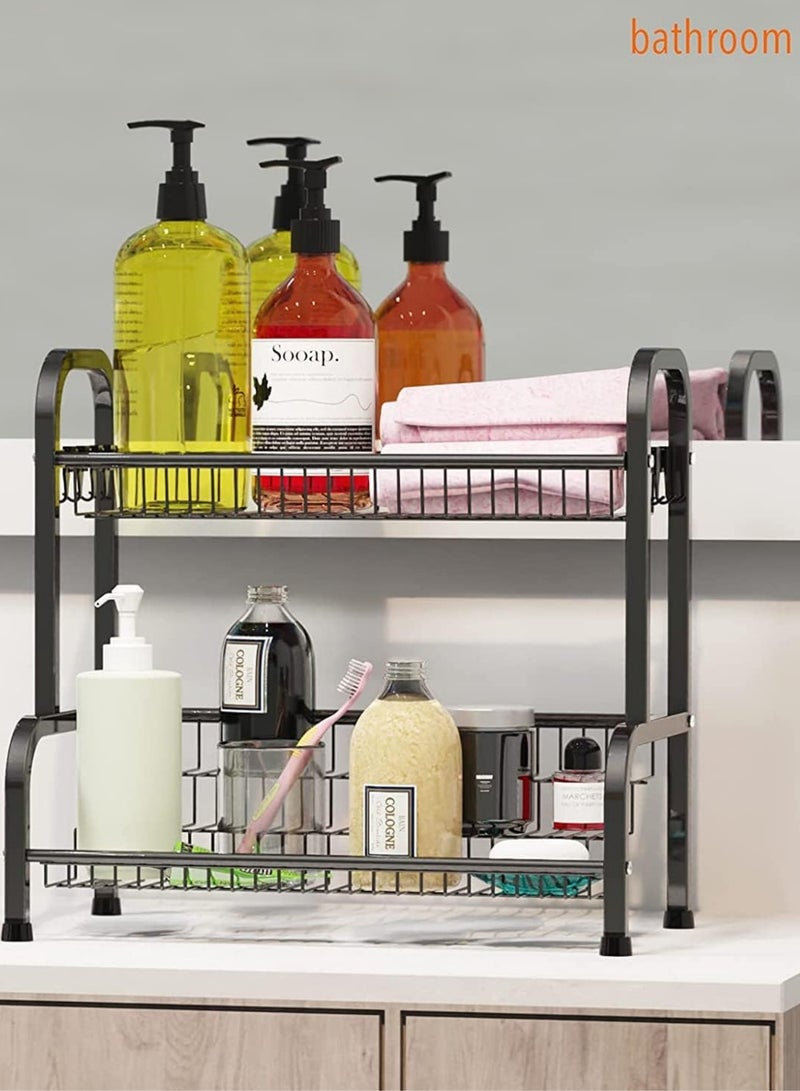 SHOELAY 2 Tier Large Spice Rack Organizer for Countertop with Stepped Design, Seasoning organizer Kitchen Spice Storage Standing Step Shelf (Type A) - Image 2