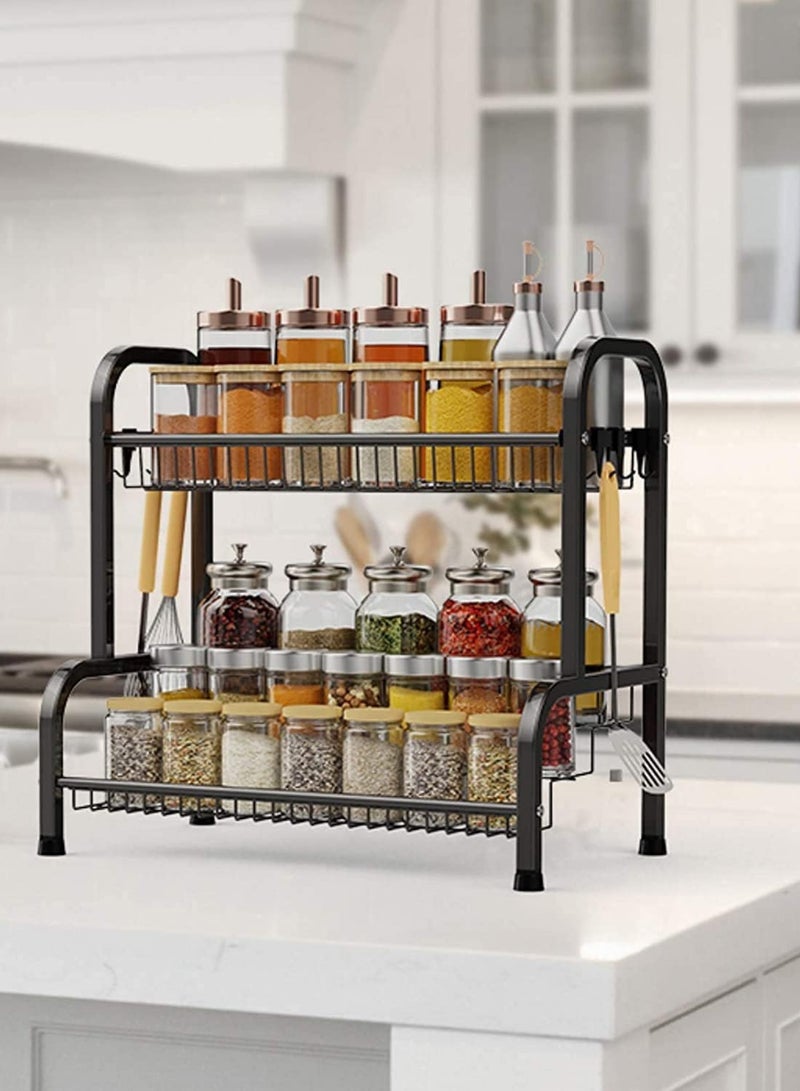 SHOELAY 2 Tier Large Spice Rack Organizer for Countertop with Stepped Design, Seasoning organizer Kitchen Spice Storage Standing Step Shelf (Type A) - Image 3