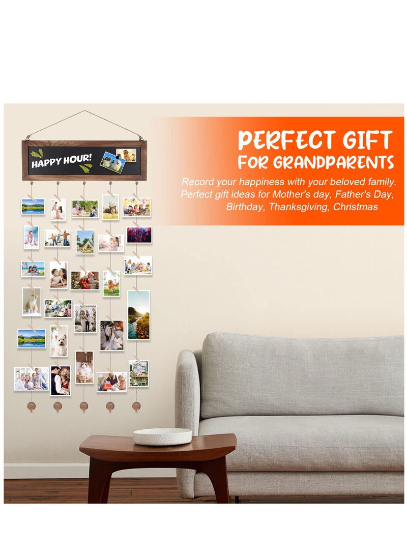 Captaintech Multi Picture Frames Collage Set for Home and Office Wall Decor with 30 Clips for DIY Photo Display - Image 3