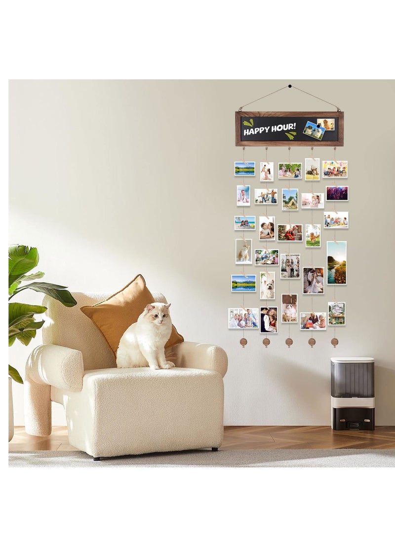 Captaintech Multi Picture Frames Collage Set for Home and Office Wall Decor with 30 Clips for DIY Photo Display - Image 5