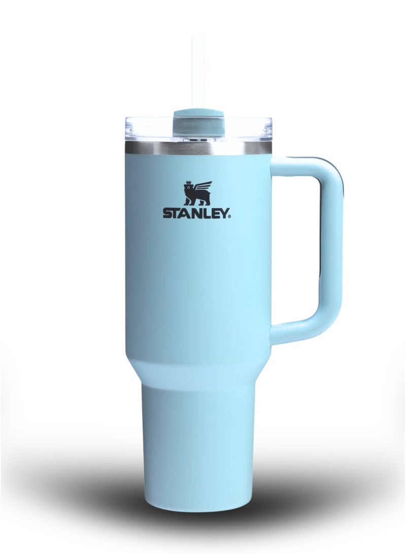 Stanley Stanley Quencher H2.0 Tumbler with Handle and Straw 40 oz | Flowstate 3-Position Lid | Cup Holder Compatible for Travel | Insulated Stainless Steel Cup | BPA-Free | Blue Splash  - Image 1