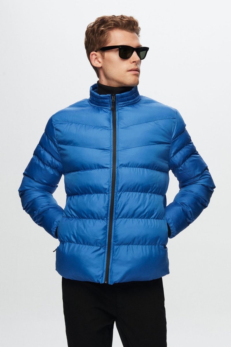 D'S DAMAT Slim Fit Blue Windproof Fiber Filled Jacket 1HF07ORT01940  - Image 1